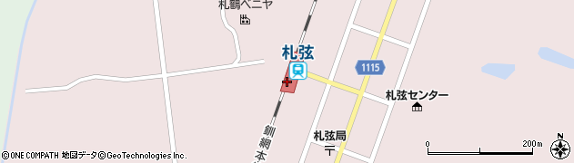 札弦駅周辺の地図