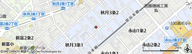 北海道旭川市秋月３条周辺の地図
