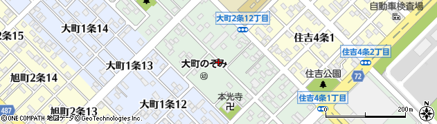 北海道旭川市大町２条12丁目周辺の地図