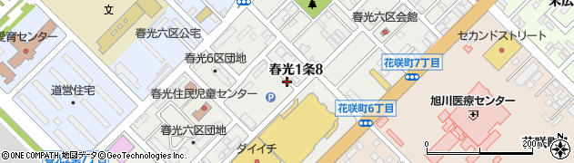 北海道旭川市春光１条周辺の地図