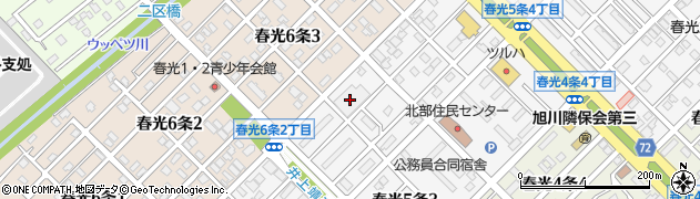 株式会社道北アークス　スーパーふじ春光店周辺の地図