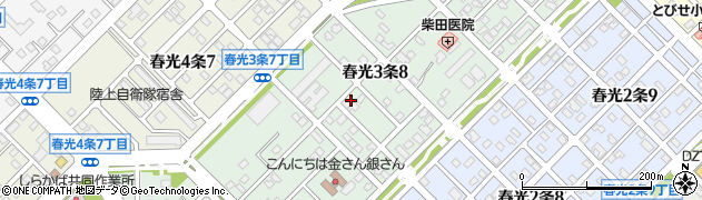 北海道旭川市春光３条周辺の地図