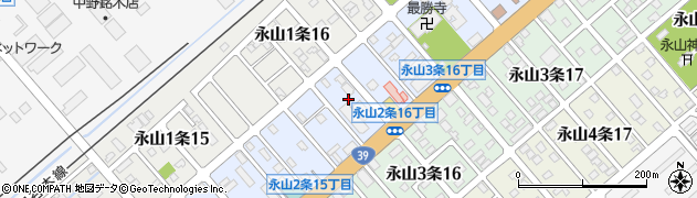 北海道旭川市永山２条16丁目周辺の地図