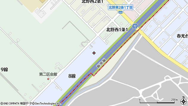 〒071-1248 北海道上川郡鷹栖町８線の地図
