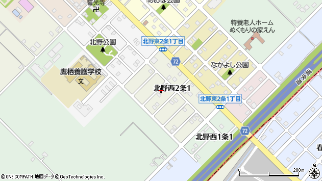 〒071-1232 北海道上川郡鷹栖町北野西二条の地図