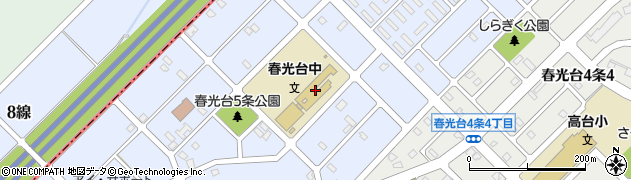 旭川市立春光台中学校周辺の地図