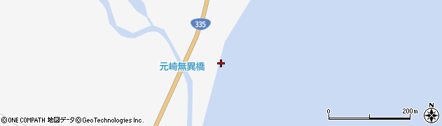 元崎無異橋周辺の地図