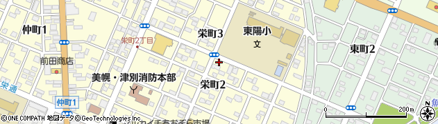 北海道美幌町（網走郡）栄町周辺の地図