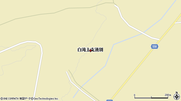 〒099-0123 北海道紋別郡遠軽町白滝上支湧別の地図