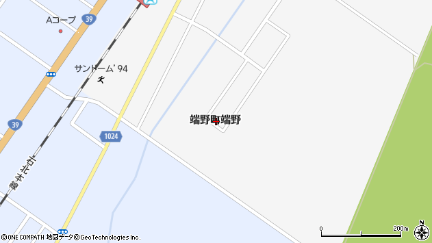 〒099-2104 北海道北見市端野町端野の地図