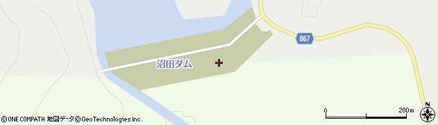 沼田ダム周辺の地図
