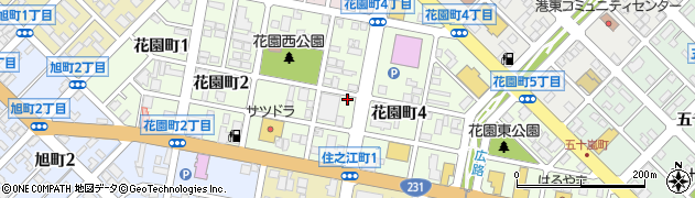 北海道留萌市花園町周辺の地図