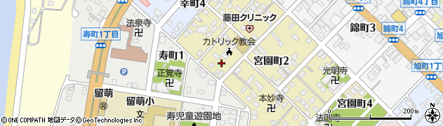 北海道留萌市宮園町1丁目22周辺の地図