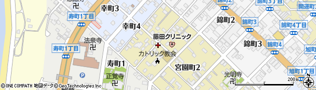 北海道留萌市宮園町1丁目周辺の地図