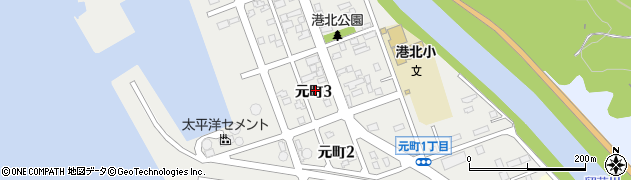 北海道留萌市元町3丁目周辺の地図