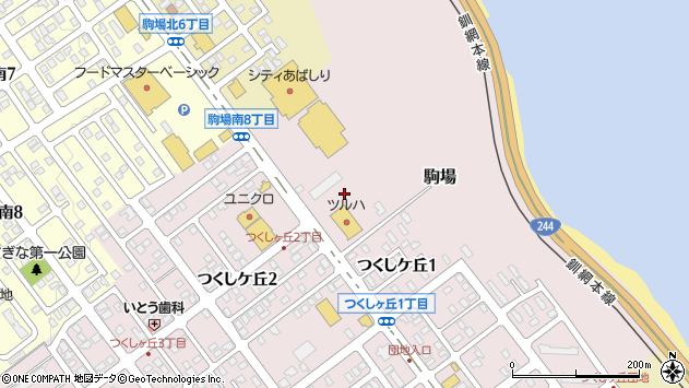〒093-0034 北海道網走市つくしケ丘の地図