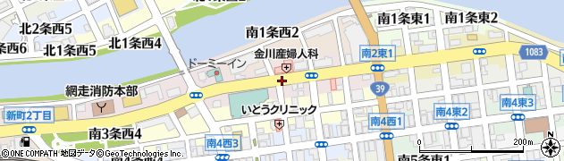 常口アトムＦＣ日専連網走店周辺の地図