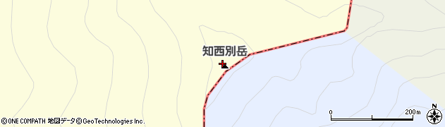 知西別岳周辺の地図