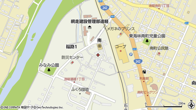 〒099-0421 北海道紋別郡遠軽町福路の地図