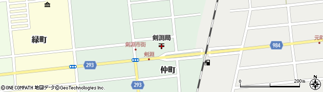 剣渕郵便局周辺の地図