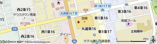 ロッテリア士別西條店周辺の地図