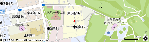 北海道士別市東６条周辺の地図
