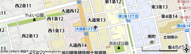 北海道士別市大通東13丁目周辺の地図