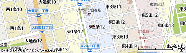 北海道士別市東２条周辺の地図