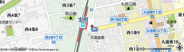 士別駅周辺の地図