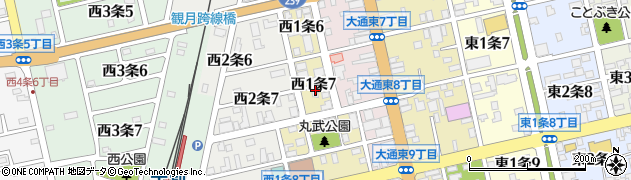 北海道士別市西１条7丁目周辺の地図