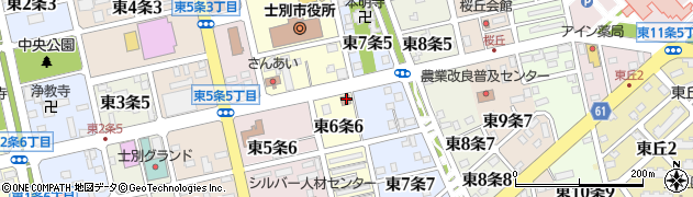 士別中央通郵便局周辺の地図