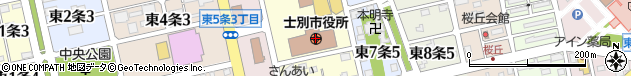 北海道士別市周辺の地図