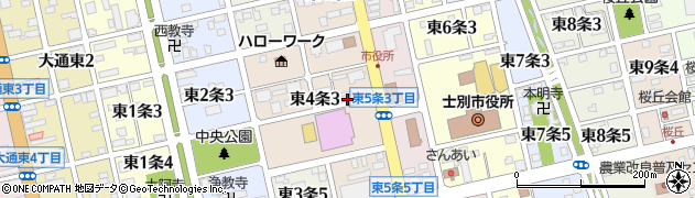 北海道士別市東４条周辺の地図