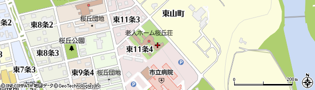 士別市役所　桜丘荘・老人ホーム周辺の地図