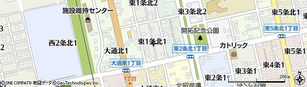 北海道士別市東１条北1丁目周辺の地図