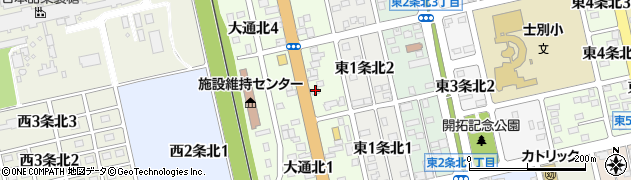 メナード化粧品士別北栄代行店周辺の地図