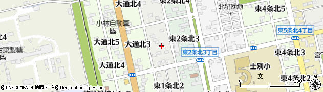 北海道士別市東１条北3丁目周辺の地図