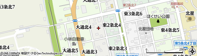 北海道士別市東１条北4丁目周辺の地図