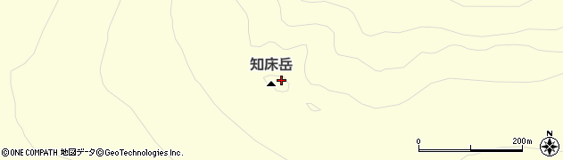 知床岳周辺の地図