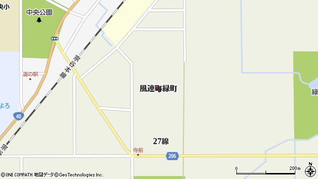 〒098-0516 北海道名寄市風連町緑町の地図