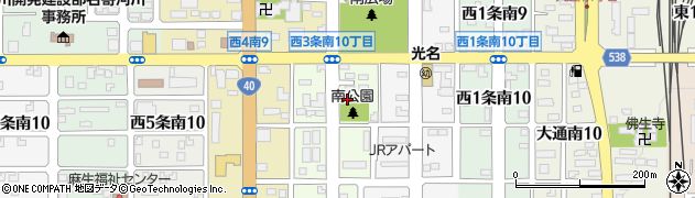 北海道名寄市西３条南10丁目周辺の地図