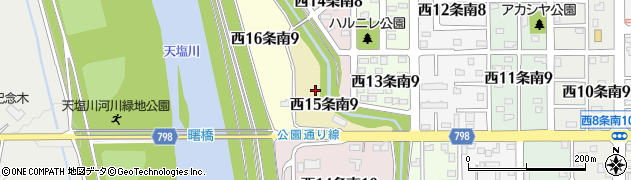 北海道名寄市西１５条南周辺の地図