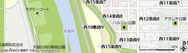 北海道名寄市西１６条南周辺の地図