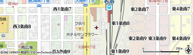 キャンドゥＱマート名寄駅前店周辺の地図