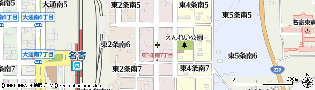 北海道名寄市東３条南6丁目周辺の地図