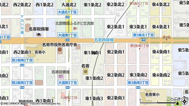 〒096-0001 北海道名寄市東一条南の地図