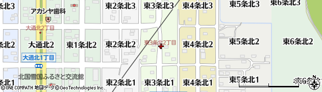 北海道名寄市東３条北2丁目周辺の地図