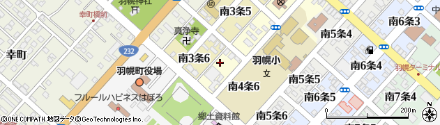 羽幌町役場　建設課・車庫周辺の地図