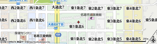 北海道名寄市東１条北6丁目周辺の地図
