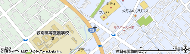 ホワイト急便紋別落石店周辺の地図